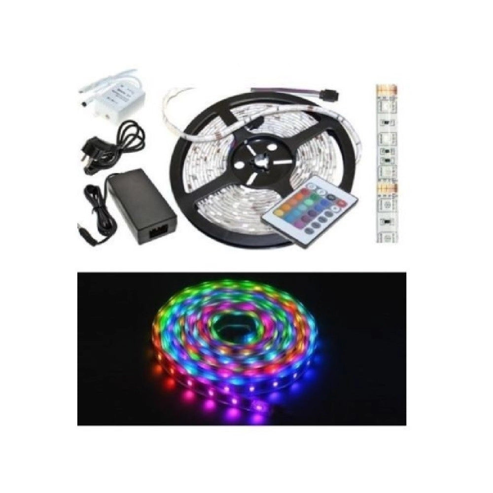 Trade Shop - Bobina Striscia Led 5050 Flessibile 5 Mt Adesiva Luce Interno Esterno Ip65 Strip -