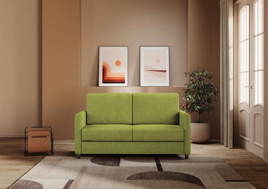 Divano karay 2 posti (due sedute da 60cm) misure esterne l.138cm | verde - Mobili 2G