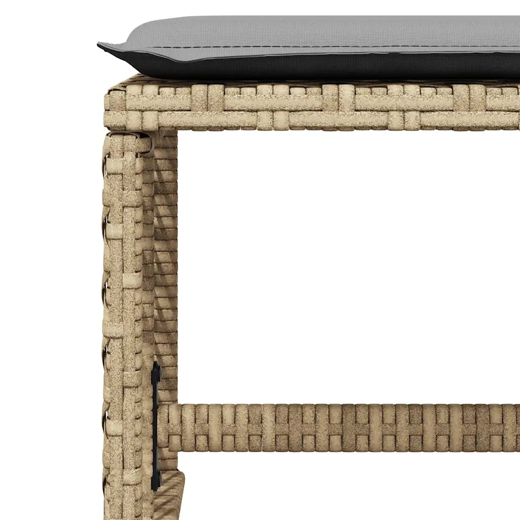 Set da Pranzo da Giardino 13 pz con Cuscini Beige in Polyrattan 3210804