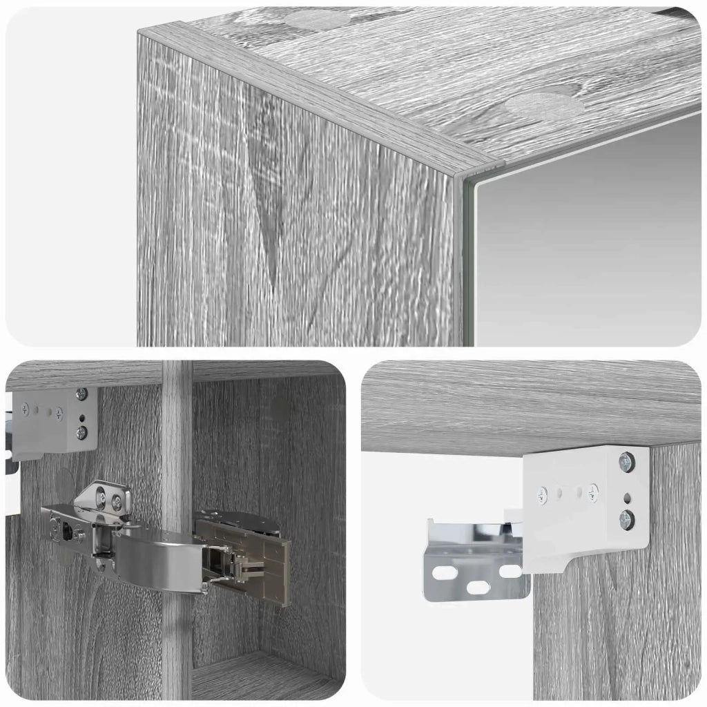Mobiletto per specchio da bagno Grigio Sonoma 60 x 14,5 x 70 cm 889068