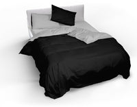 Copripiumino con Sacco e Federe Doubleface Nero/Grigio Chiaro 1 Piazza e Mezzo