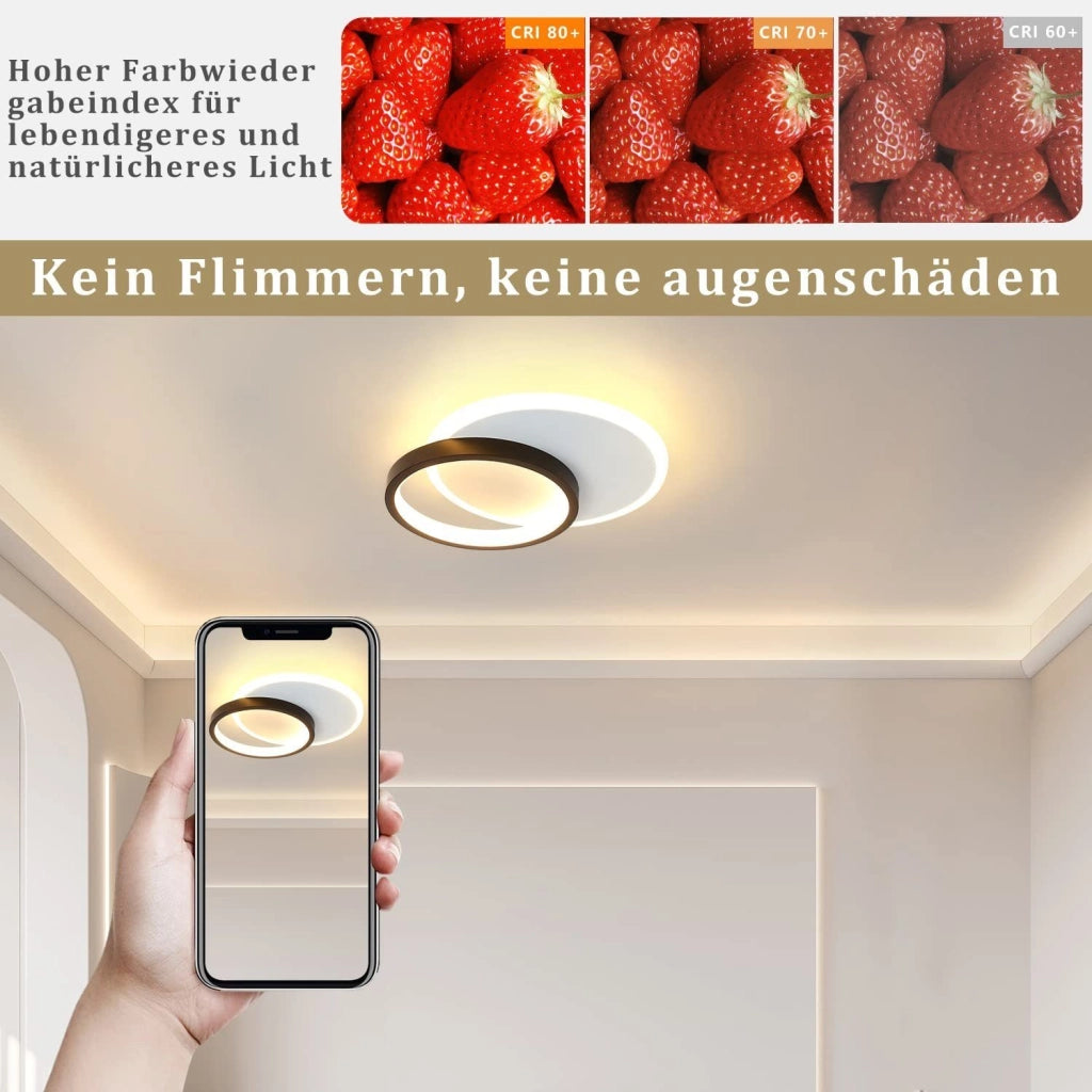 ZMH Lampada da soffitto LED design moderno bianco nero acrilico per soggiorno