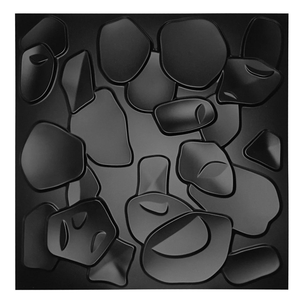 CORAL SEA nero - Pannello parete in PVC a rilievo 3D - 50cmX50cm - 1 Pz