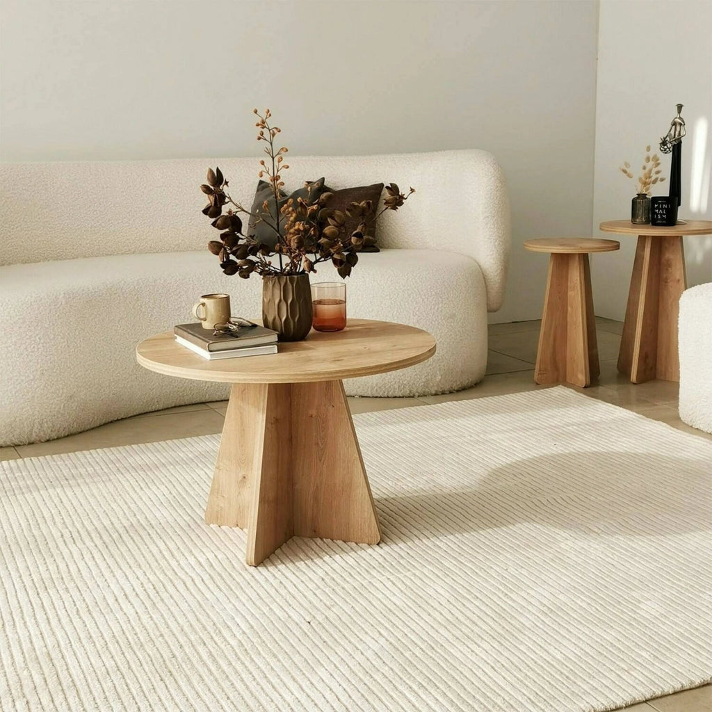 Tavolino da salotto Armanda, Tavolo basso da caffè, Portariviste per divano, Ripiano da soggiorno, 60x60h40 cm, Quercia