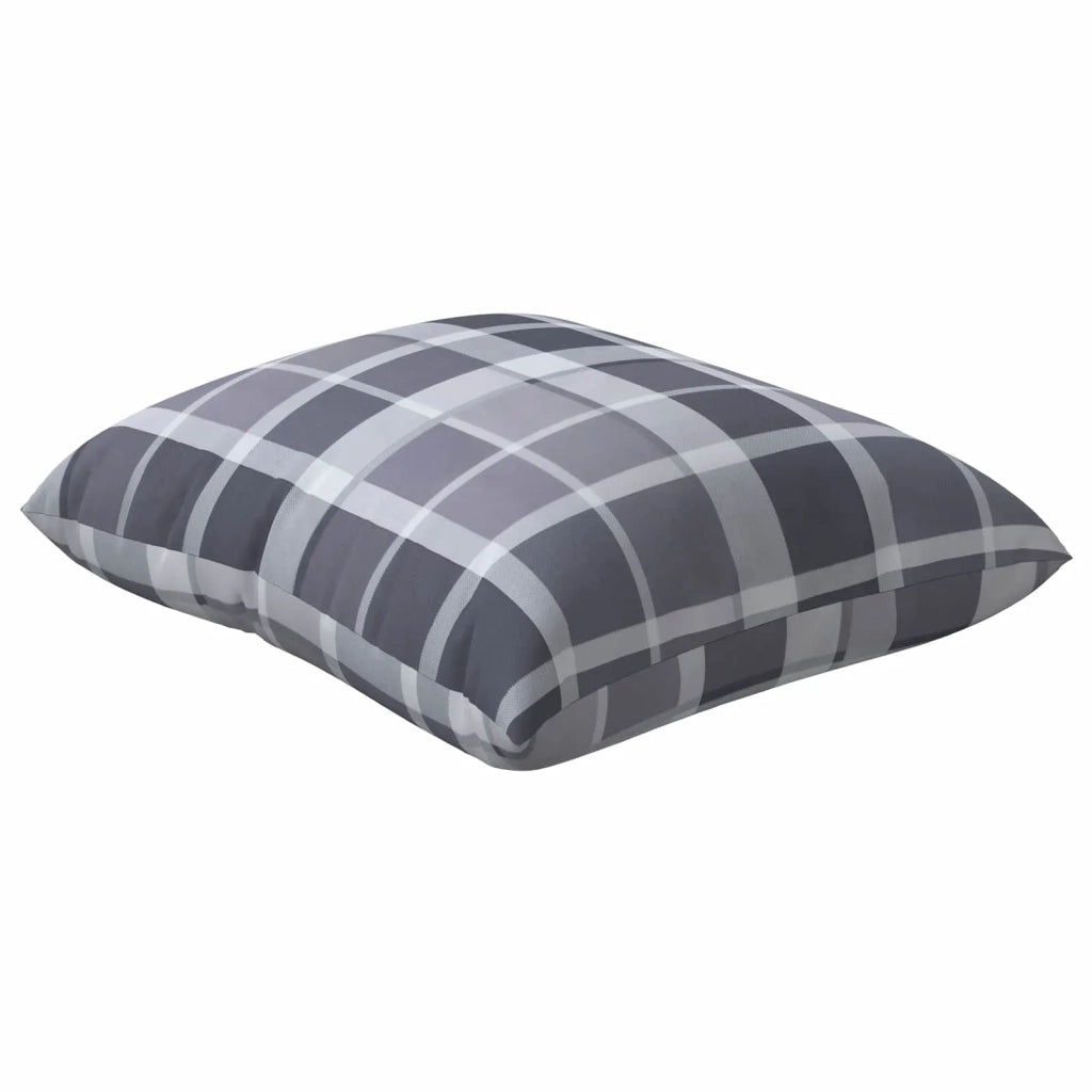 Cuscino da Esterno 4 pz | Cuscini per sedie Grigio a quadri 60 x 60 cm Tessuto