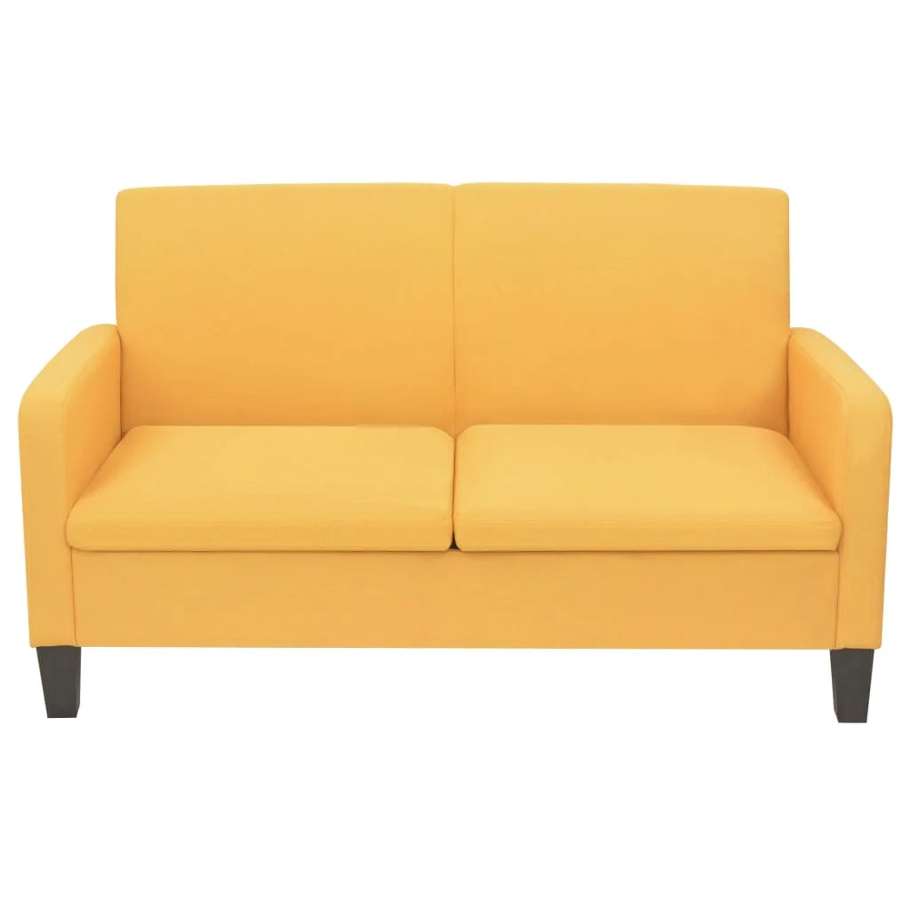 Divano a 2 posti per soggiorno salotto casa uso interno 135 x 65 x 76 cm giallo 02_0020022