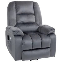 Poltrona Alzapersona Elettrica Reclinabile con 8 Punti di Massaggio Vibrante, 85 x 94 x 107 cm, Grigio