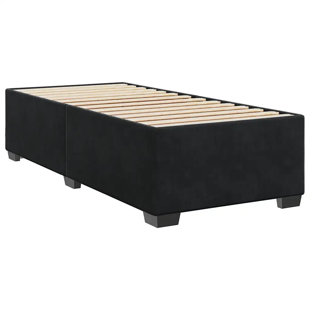 Giroletto a Molle con Materasso Nero 80x200 cm in Velluto 3293076