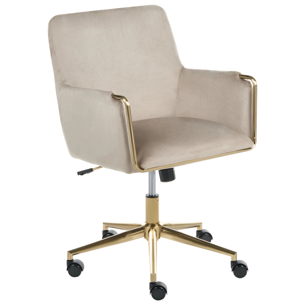 Sedia direzionale da ufficio Imbottitura spessa beige Regolazione dell'altezza del sedile Imbottitura girevole
