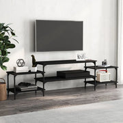 Mobile Porta TV Nero 197x35x52 cm in Legno Multistrato