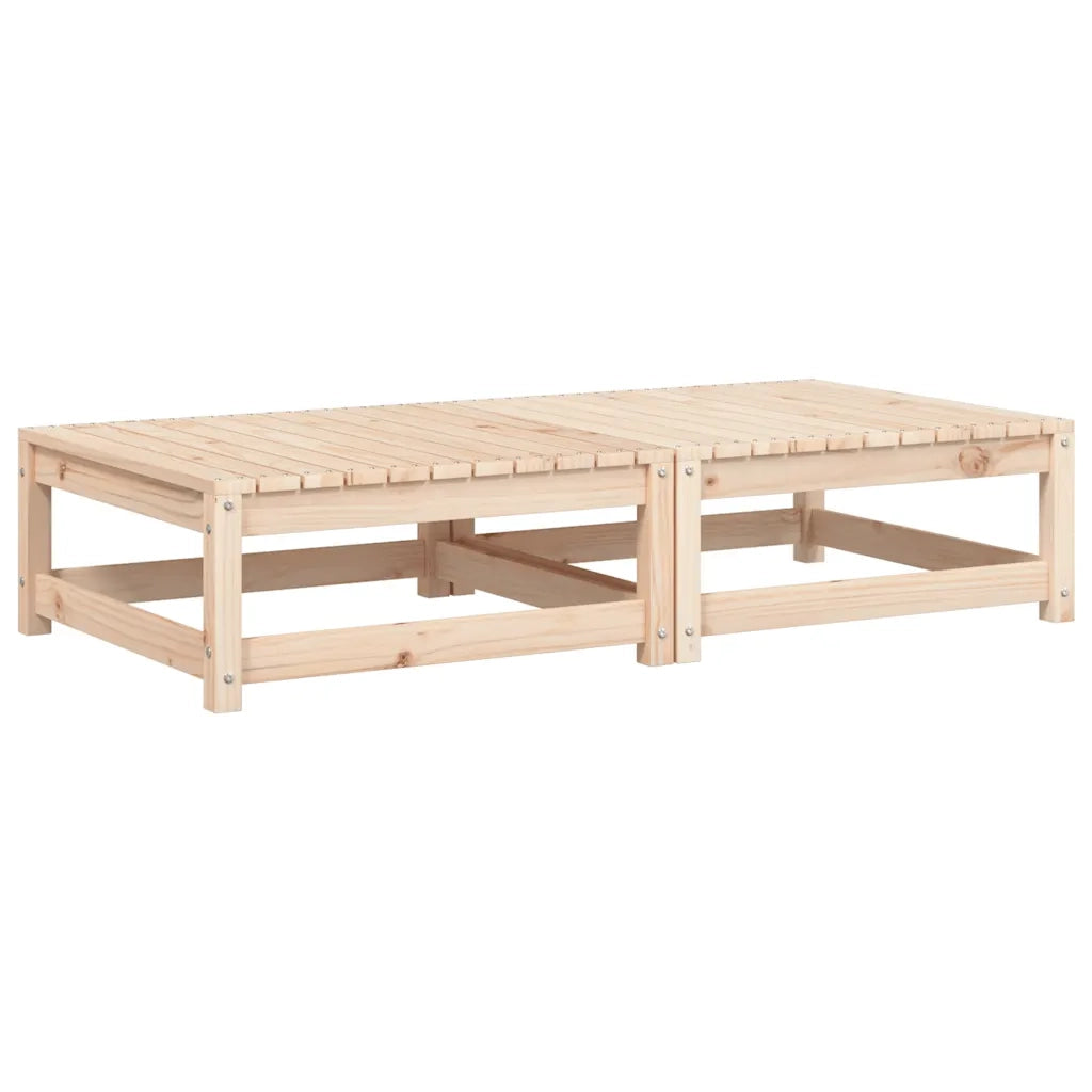 Poggiapiedi da Giardino con Cuscini 2 pz Legno Massello di Pino 838101