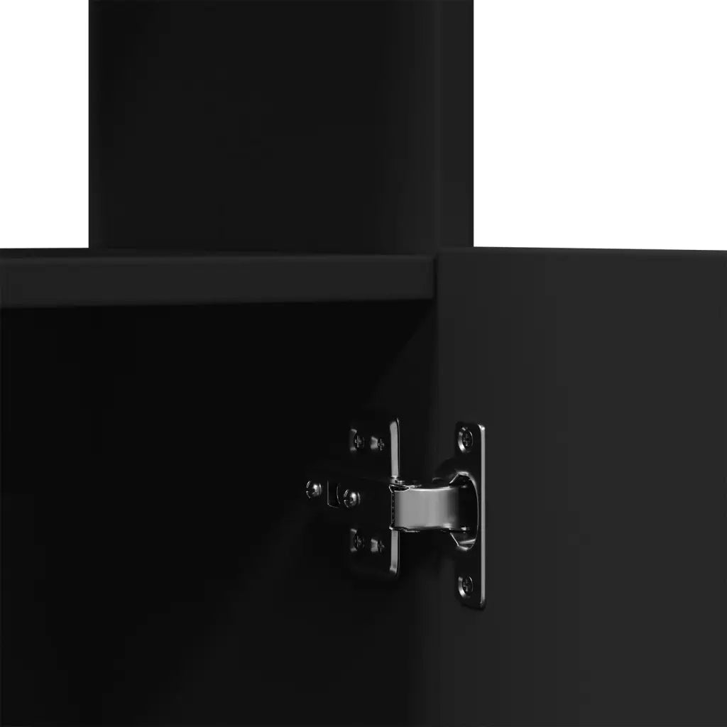vidaXL Credenza Nera 92x33x140 cm in Legno Multistrato