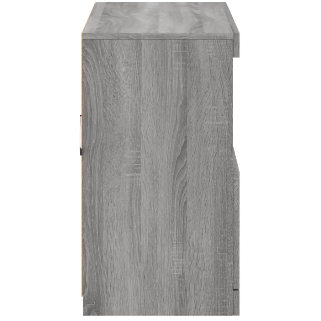 Credenza con Luci LED-Buffet-Armadio da cucina Grigio Sonoma 81x37x67 cm