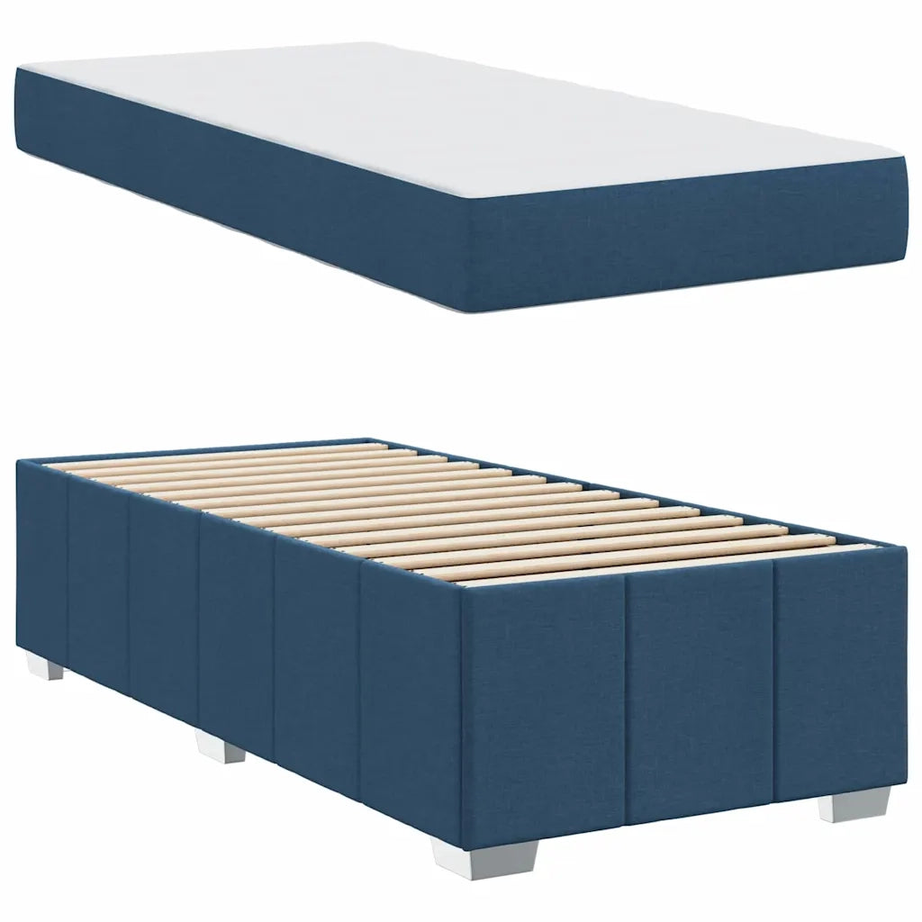 Struttura del letto con materasso Blu 100 x 200 cm Tessuto