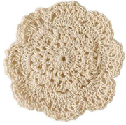 Pacchetto da 10 pezzi di tovagliette in cotone bianche e beige, tovagliette con bordo, tovagliette con bordo rotondo, tovagliette a maglia