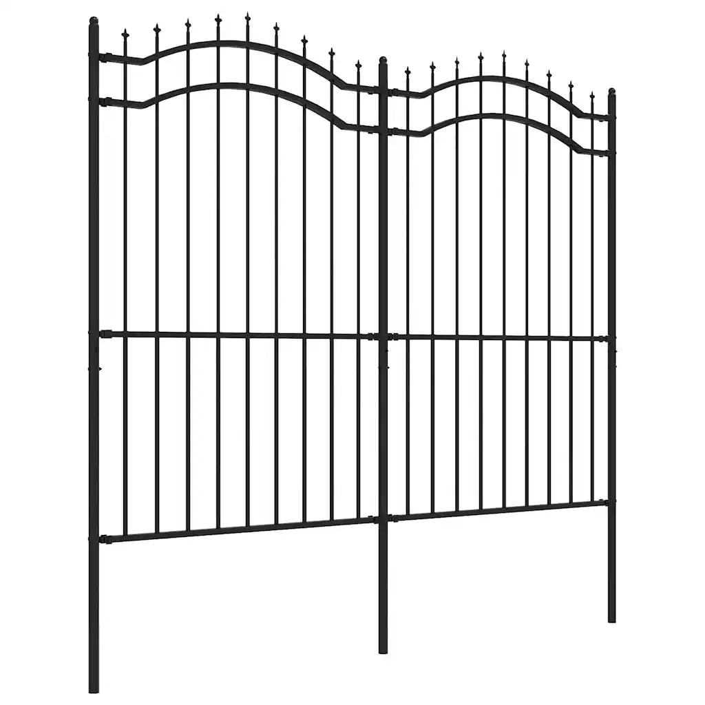 Recinzione da Giardino Woerden con Punta a Lancia Nera 240x175 cm in Acciaio 151083