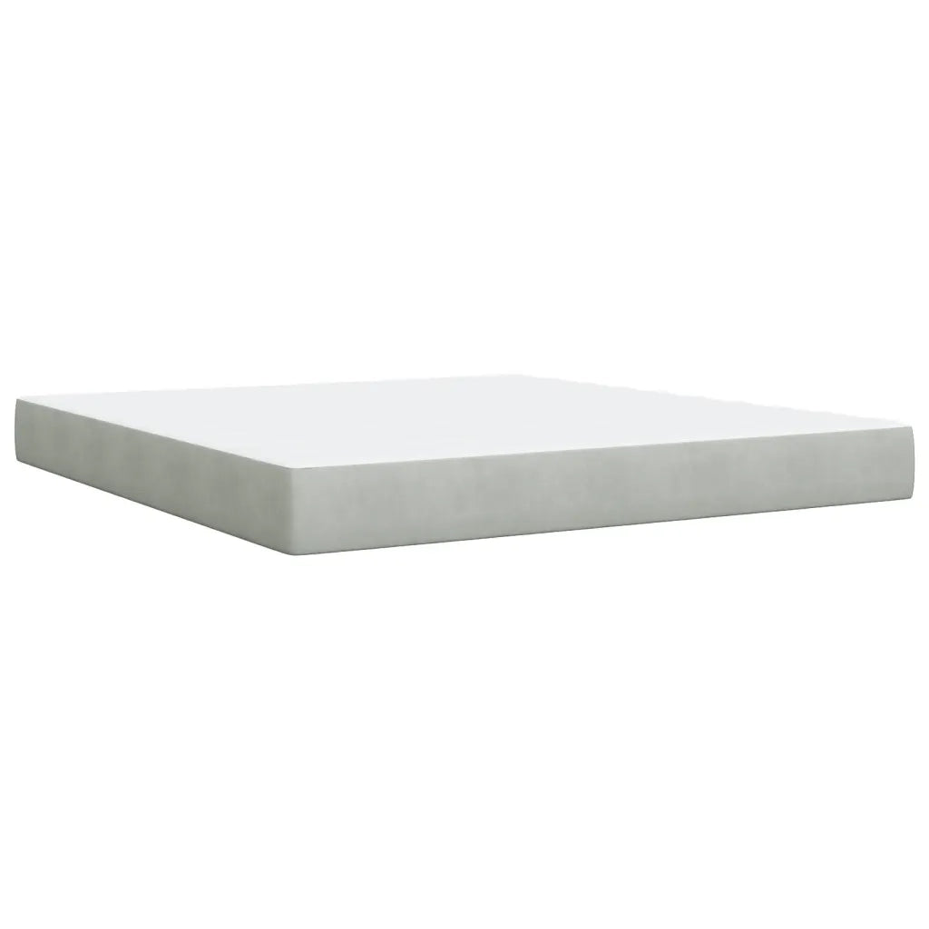Giroletto a Molle con Materasso Grigio Chiaro 180x200cm Velluto 3286372