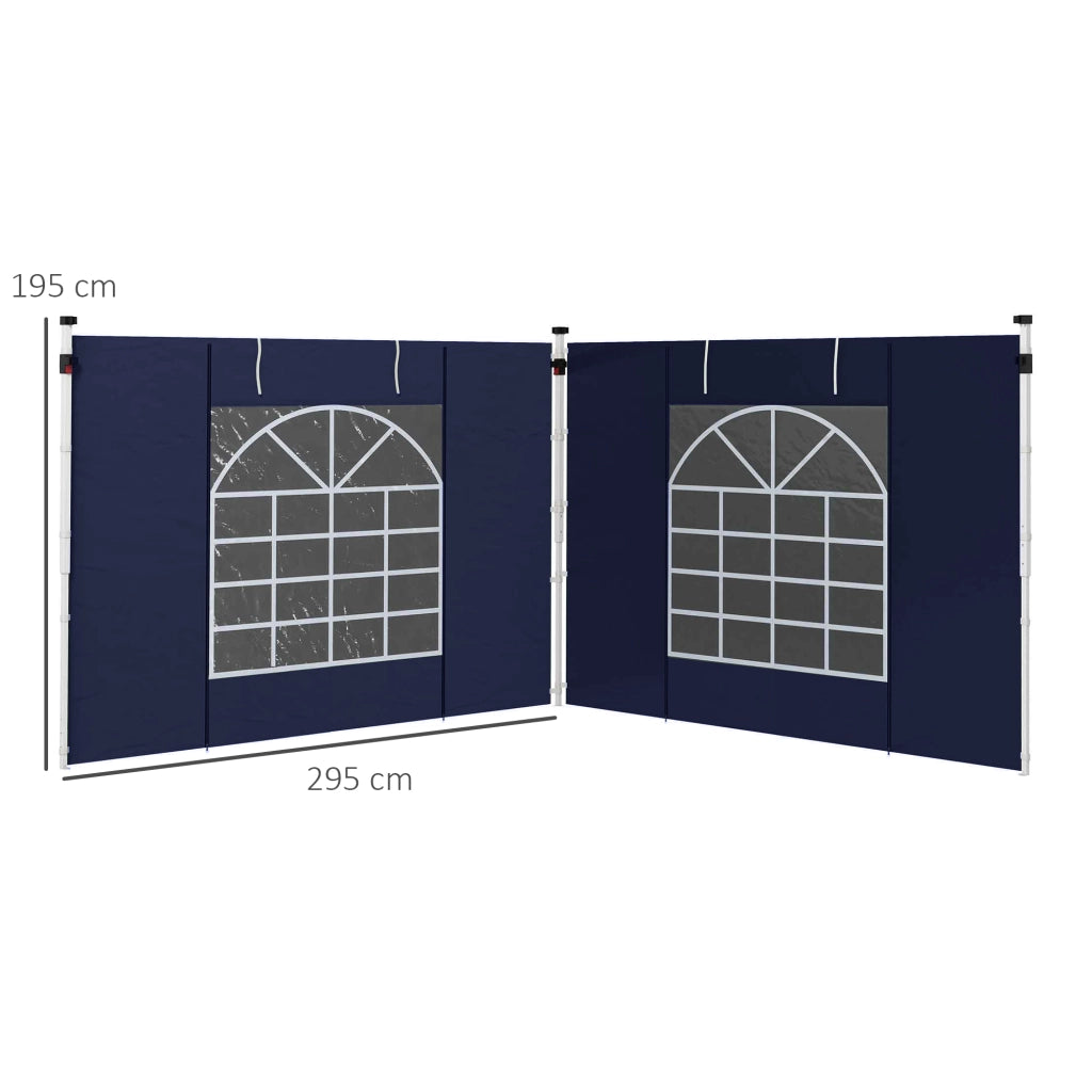 Tende da giardino 2 pezzi per gazebo 3x6m o 3x3m ¨C zephmum ¨C Blu