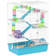 Gabbia per Criceti 6 Livelli 58x36x81 cm con Giochi Azzurra