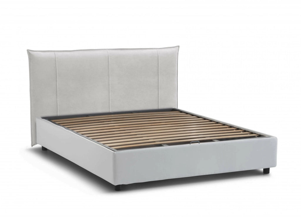 Letto Matrimoniale Geras, Letto Matrimoniale Materasso Incluso Made in Italy, Bianco