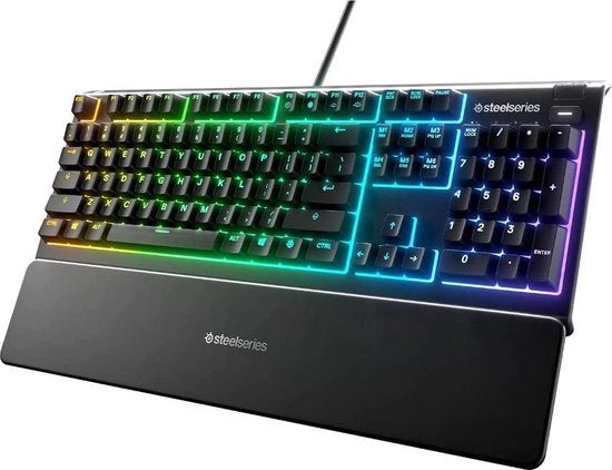 Tastiera gaming RGB - 10 zona di illuminazione RGB - Supporto polso premium magnetico - Layout QWERTY americano PC