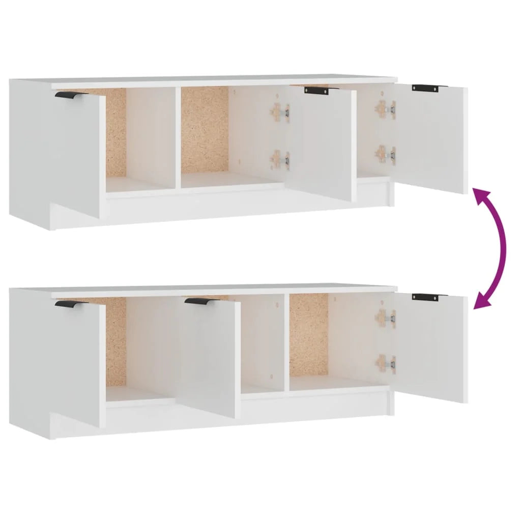 Mobile TV multimediale mensola TV credenza mobile TV sala da pranzo soggiorno camera da letto 102 x 35 x 36,5 cm legno ingegnerizzato bianco 02_0025562