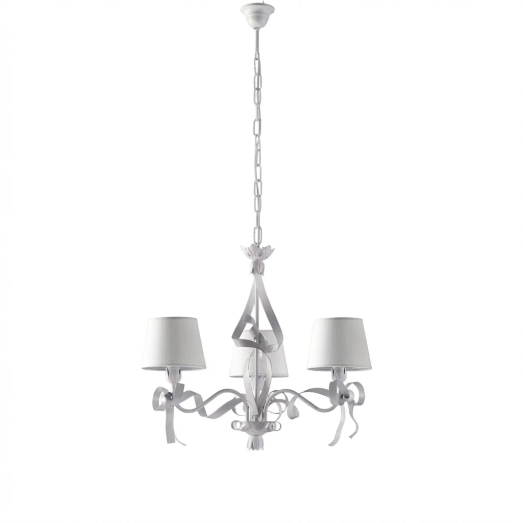 Lampadario Shabby Chic Lucy 3 Luci Bianco LuceArt Classic