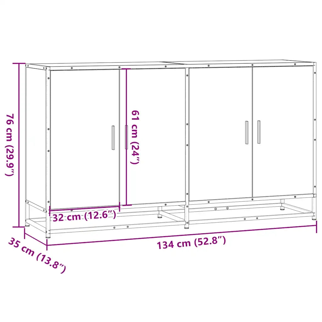 Credenza Rovere Sonoma 134x35x76 cm in Truciolato 3300816
