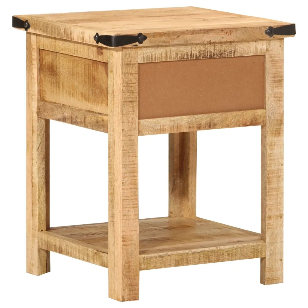 Comodino-Tavolino da notte 40x40x50 cm in Legno Massello di Mango