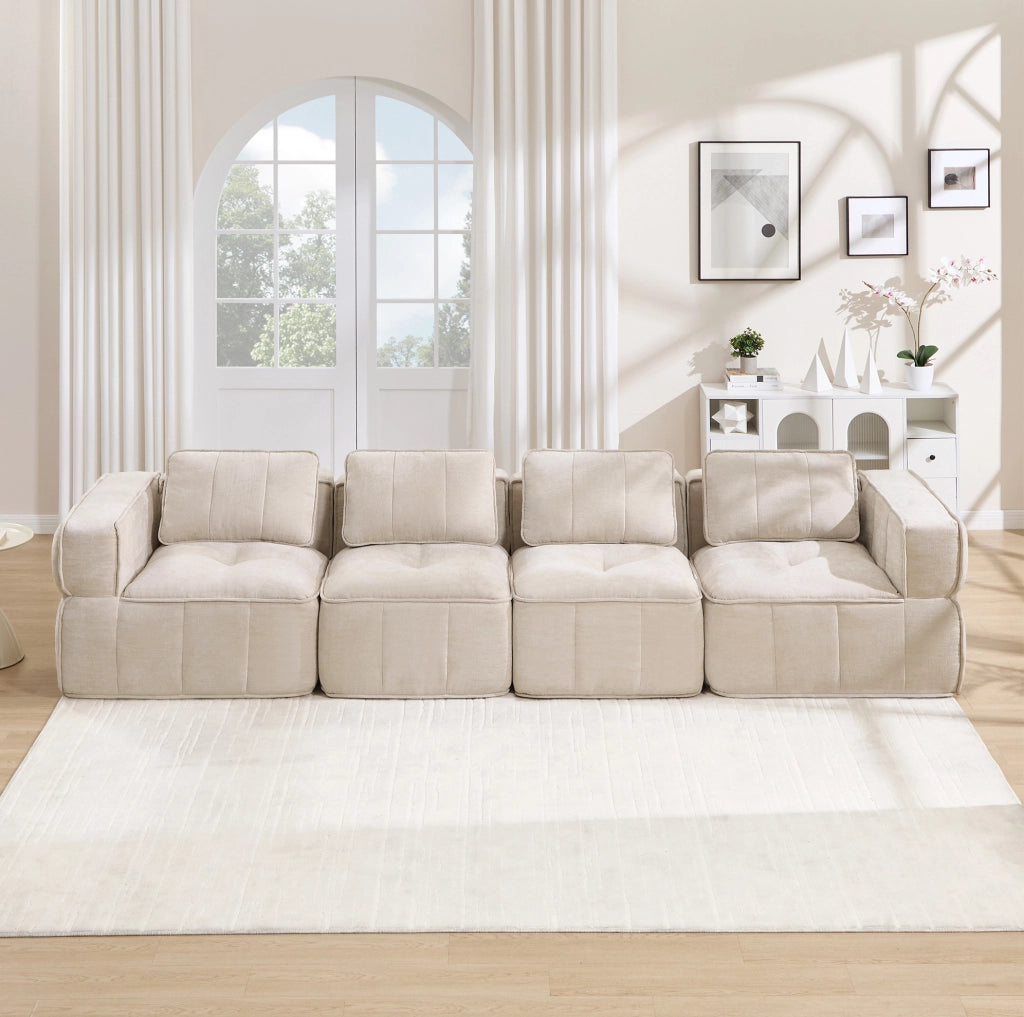 Divano modulare senza telaio in poliestere; beige