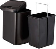 Pattumiera da cucina con coperchio automatico e contenitore sigillabile da 12 litri nero 13_0002336_2