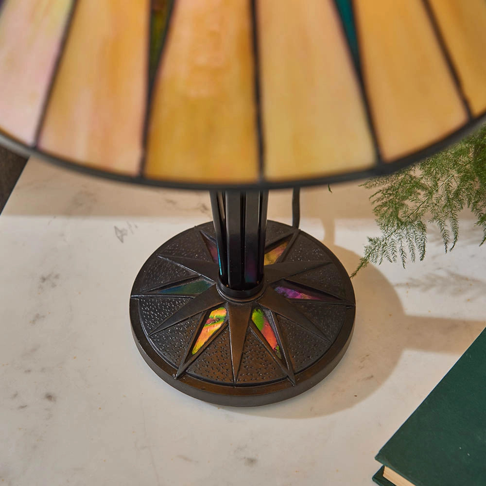 Lampada da tavolo Tiffany Dark Star vetro multicolore E14 40W