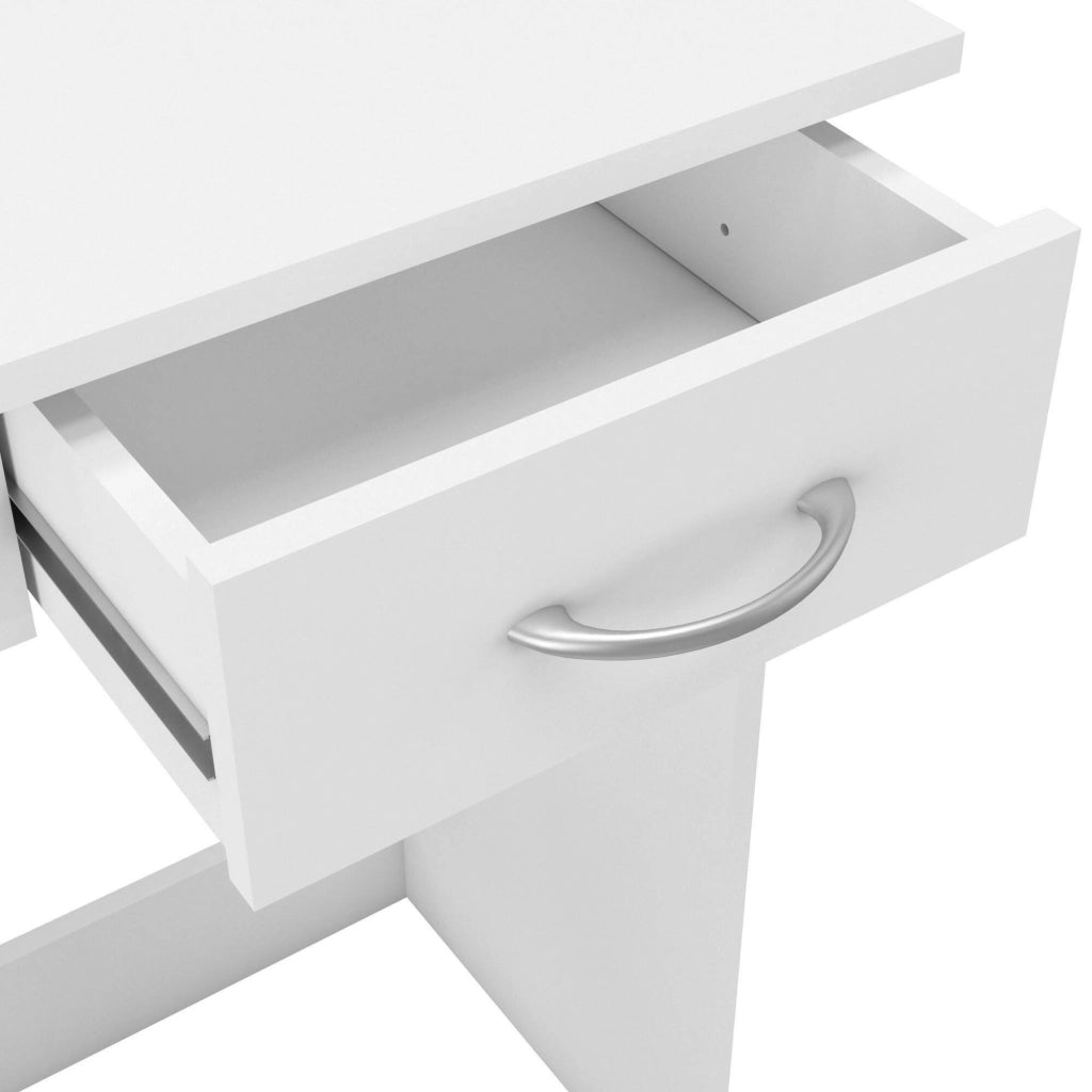 Scrivania Bargagli, Scrittoio multiuso, Tavolo per ufficio porta PC, Piano di lavoro, 101x49 h76 cm, Bianco opaco