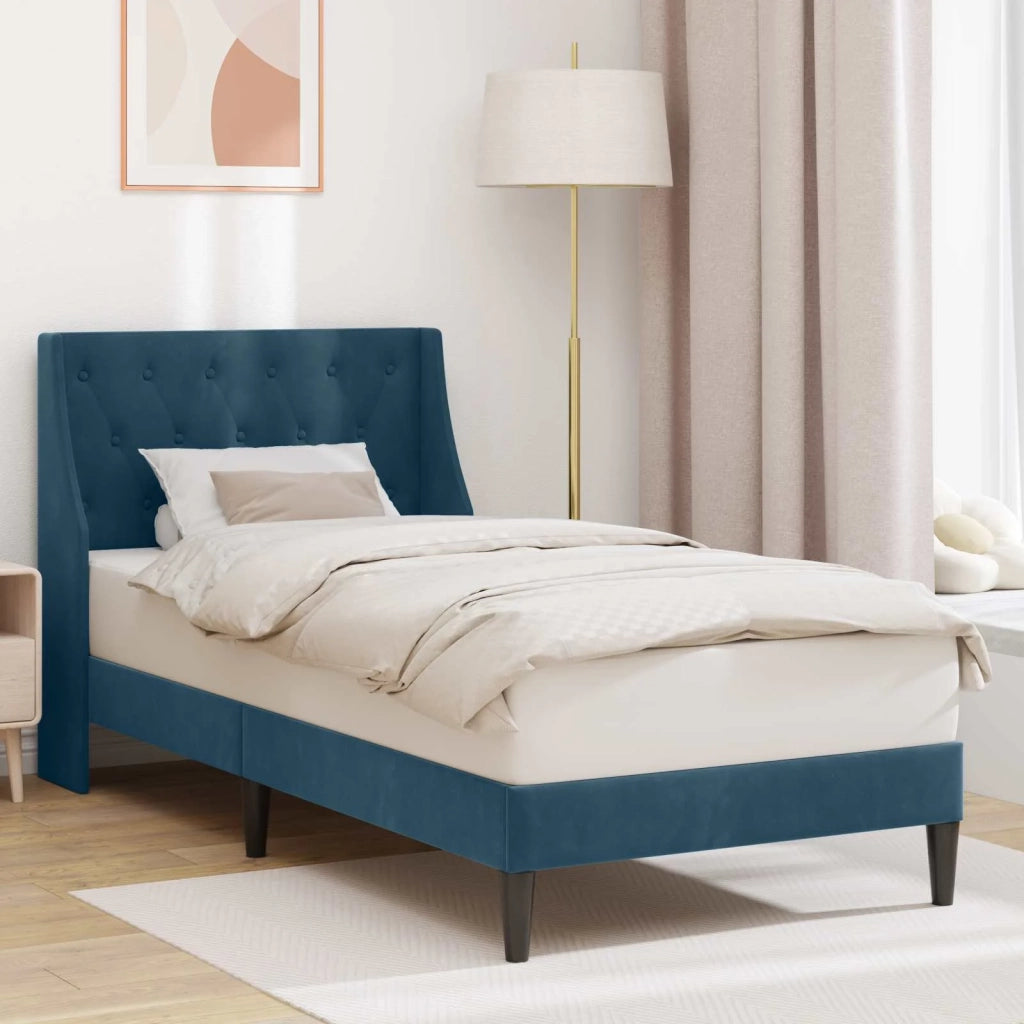 Struttura del letto con testiera Blu 90 x 200 cm Velluto 42027405