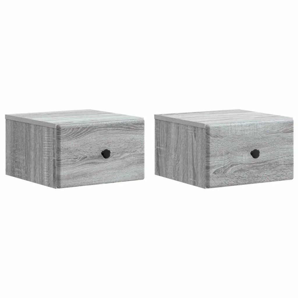 Mobiletto da notte a muro 2 pcs Grigio Sonoma 34,5 x 33 x 20 cm 899118