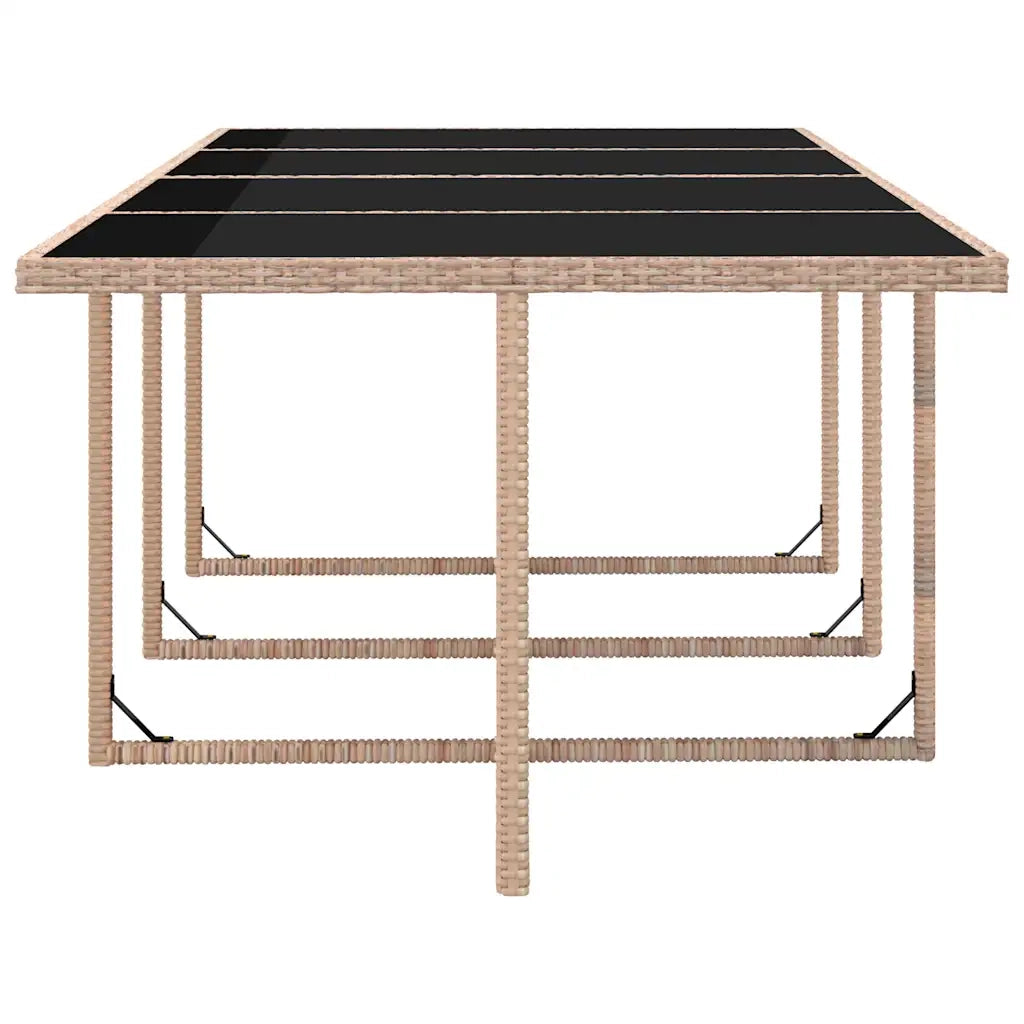 Set da Pranzo da Giardino 13 pz con Cuscini in Polyrattan Beige 42553