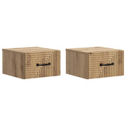 Mobiletto da notte a muro con cassetto 2 pcs Rovere Artigianale