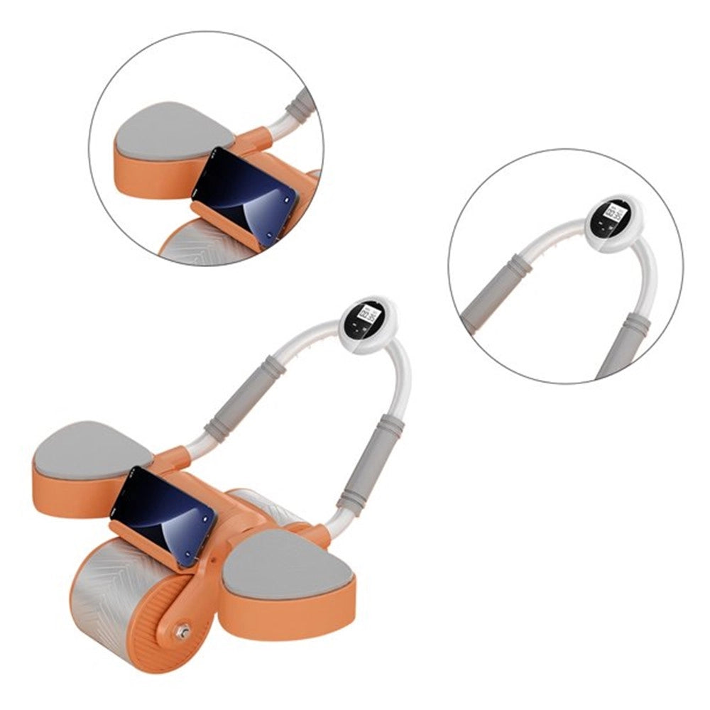 Trade Shop - Ruota Per Addominale Con Rullo Per Esercizi Con Supporto Gomiti Timer Portacellulare -