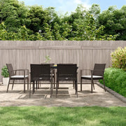 Set Pranzo da Giardino 7 pz con Cuscini in Polyrattan e Acciaiocod mxl 124532