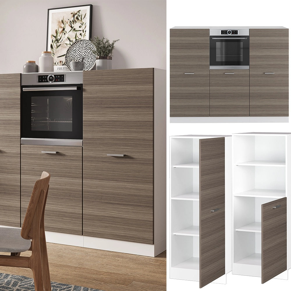 Cucine componibili piccole R-Line Grigio nobile/Bianco 180 cm senza piano di lavoro Vicco