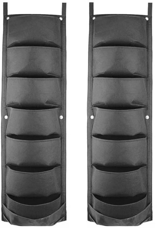 Set di due vasi per piante appesi - 2-pack - vasi per piante da appendere - vasi per piante da muro - Nero - rivestimento respirante - per uso interno/esterno - contenitore per piante