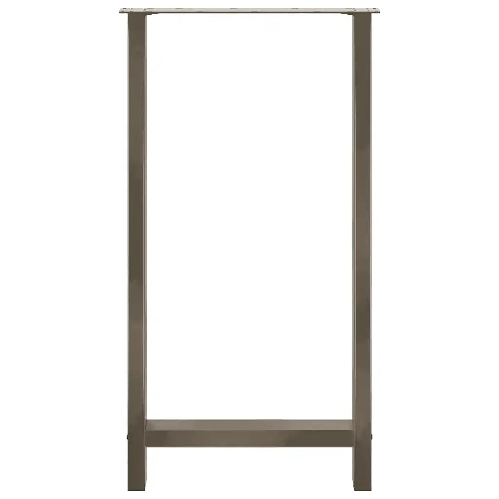 Gambe per tavolo da bar in acciaio naturale 2 pz 60x(110-111) cm in acciaio