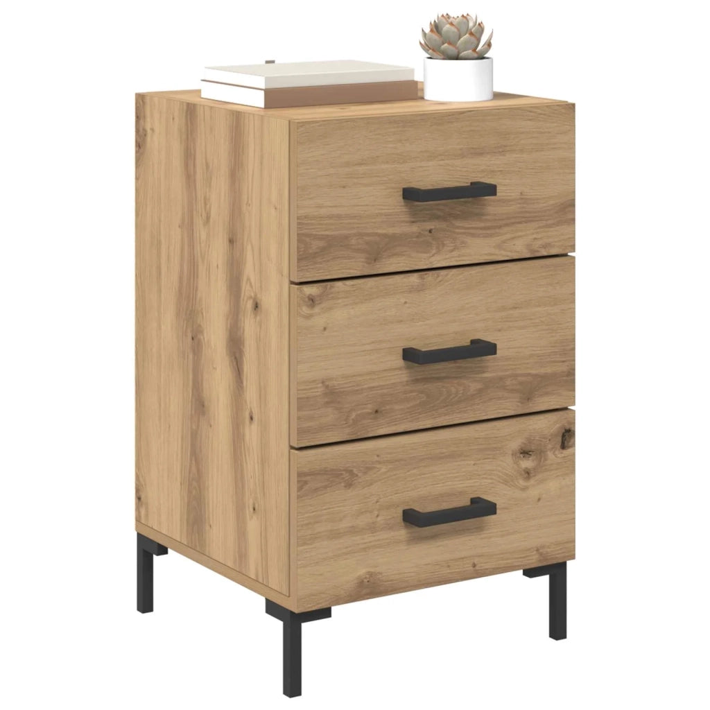 Comodino | Armadio da Notte | Mobiletto da notte Rovere artigianale 40 x 40 x 66 cm