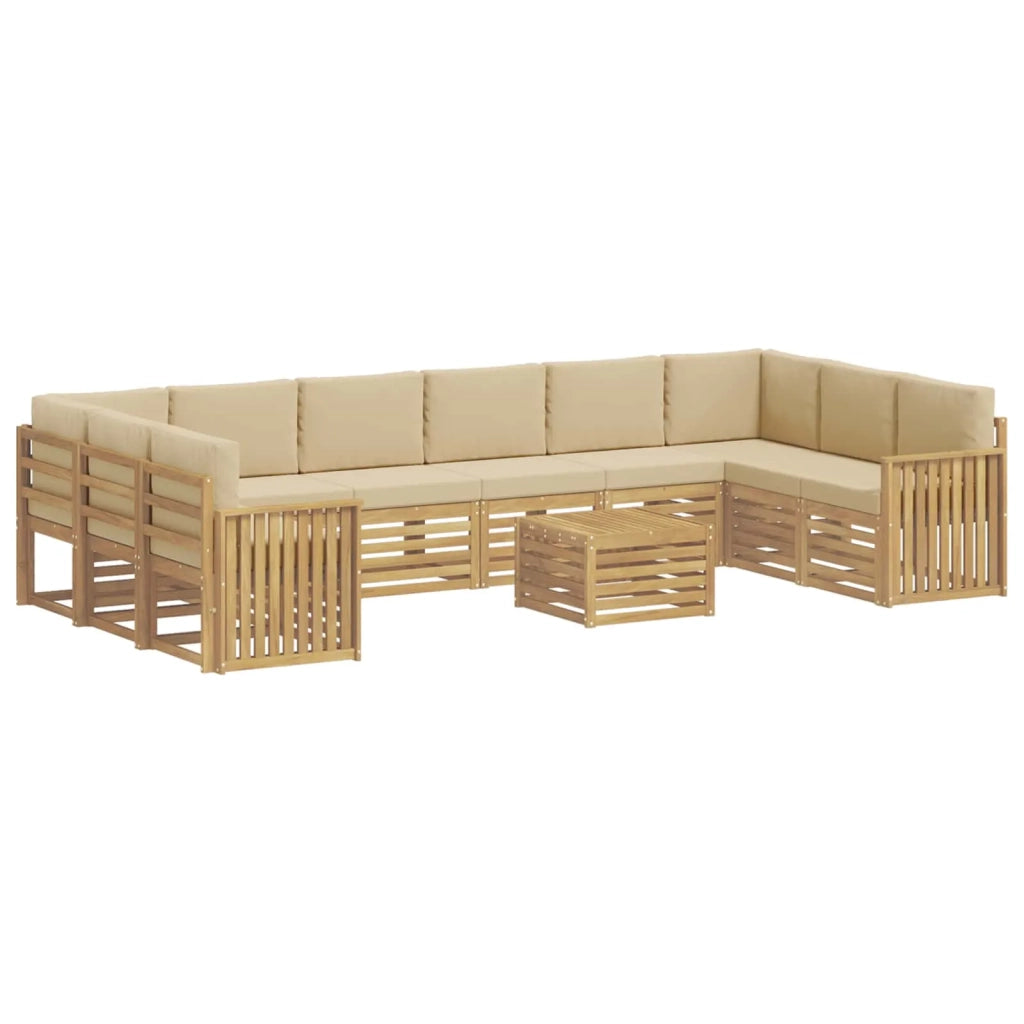 Set di divani da esterno 11 pcs Bianco e Beige 59 x 59 x 37 cm 3392623