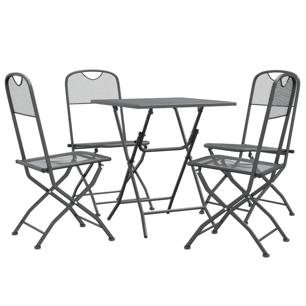 Set da Pranzo per Giardino 5pz Rete Metallica Espansa Antracite 3084716