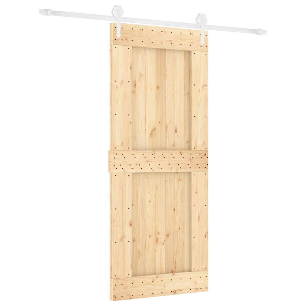 Porta scorrevole Naturale e Bianco 85 x 210 cm
