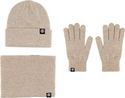 Set di Cappello e Guanti per Donna - Cappello e Guanti Touchscreen Caldi da 3 Pezzi - Set di Cappello per Uomo in Lana di Khaki