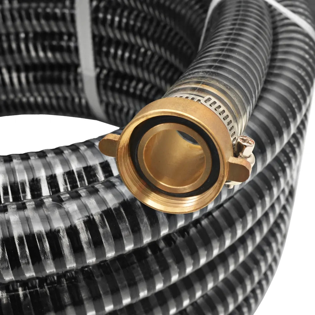 Tubo di Aspirazione con Connettori in Ottone 10 m 25 mm Nero 142891