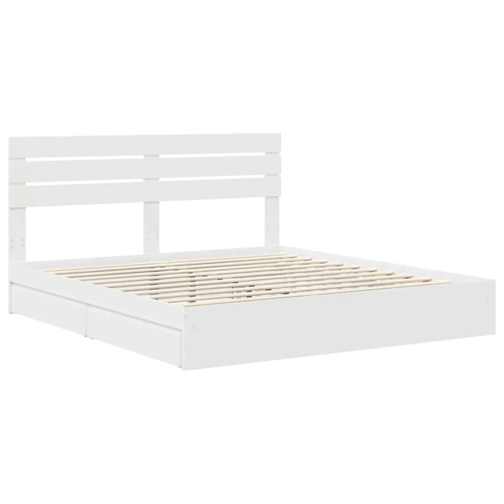 Letto con Contenitore Bianco 180 x 200 cm Legno multistrato