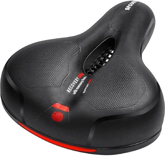 Sella da Bicicletta Ergonomica - Impermeabile - Supporto a Gomma - Antiscivolo e Respirante - Dampenedo Impatti - Cintura Riflettente - Massima Comodità - Sella da Bicicletta